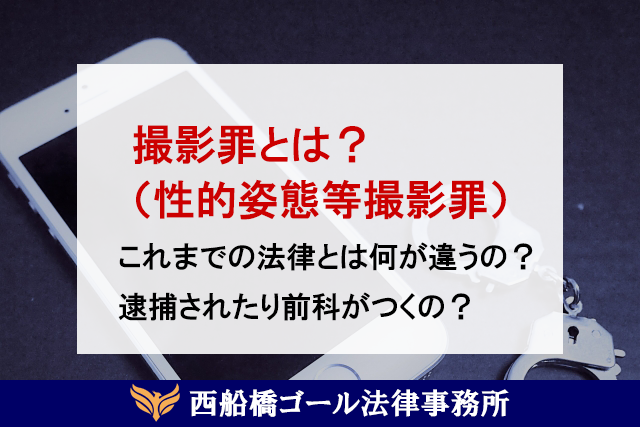 撮影罪（性的姿態等撮影罪）とは？これまでの法律とは何が違うの？逮捕されたり前科がつくの？