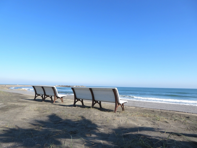 千葉県一宮町にある一宮海水浴場の風景
